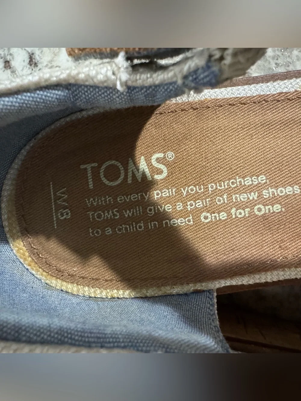 TOMS Women's Harper Wedge Sandals Natural Cork Size 8 White Platform